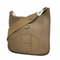 Hermes Shoulder Bag Evelyne Taurillon Clemence Etoupe Silver