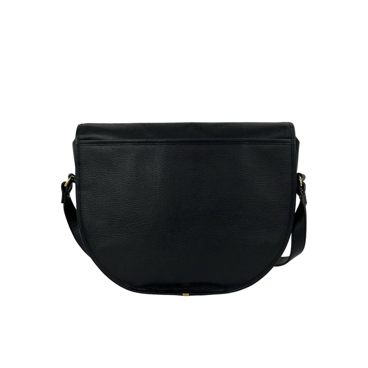 Saint Laurent Vintage YSL Logo Stitch Leather Shoulder Bag Black — view 3