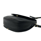 Saint Laurent Vintage YSL Logo Stitch Leather Shoulder Bag Black — view 8