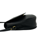 Saint Laurent Vintage YSL Logo Stitch Leather Shoulder Bag Black — view 5
