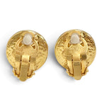 Chanel Vintage 94A CC Logo Eco Pearl Clip-On Earrings Gold French — view 2