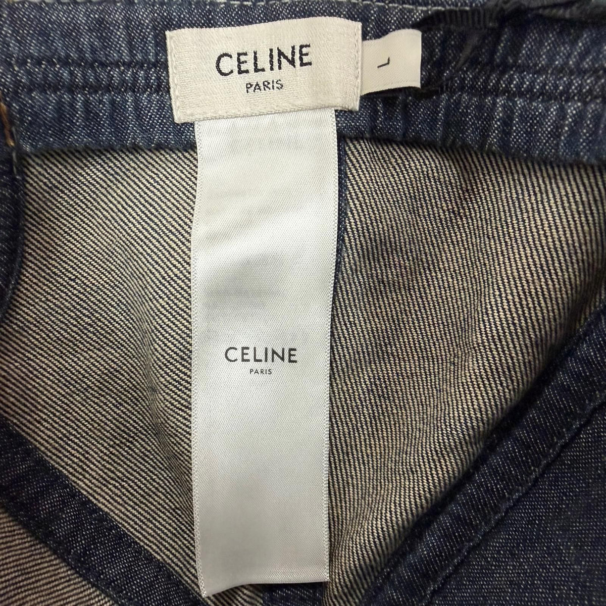 Celine Cotton 100% Logo Embroidery Hat Denim Cap Indigo — view 7