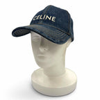 Celine Cotton 100% Logo Embroidery Hat Denim Cap Indigo