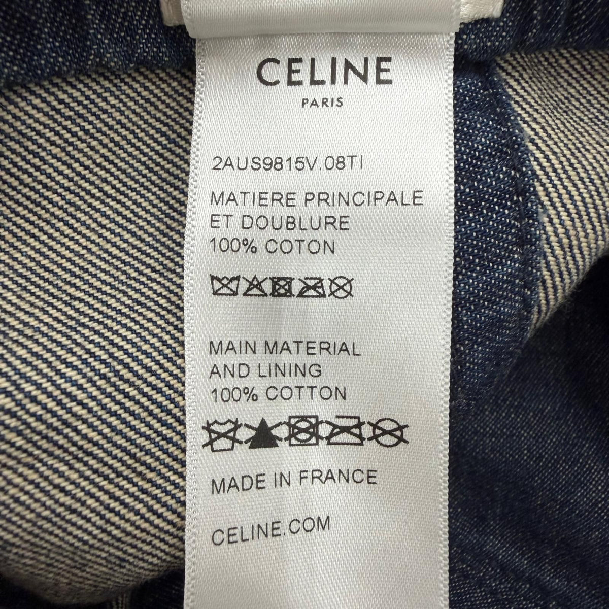 Celine Cotton 100% Logo Embroidery Hat Denim Cap Indigo — view 8