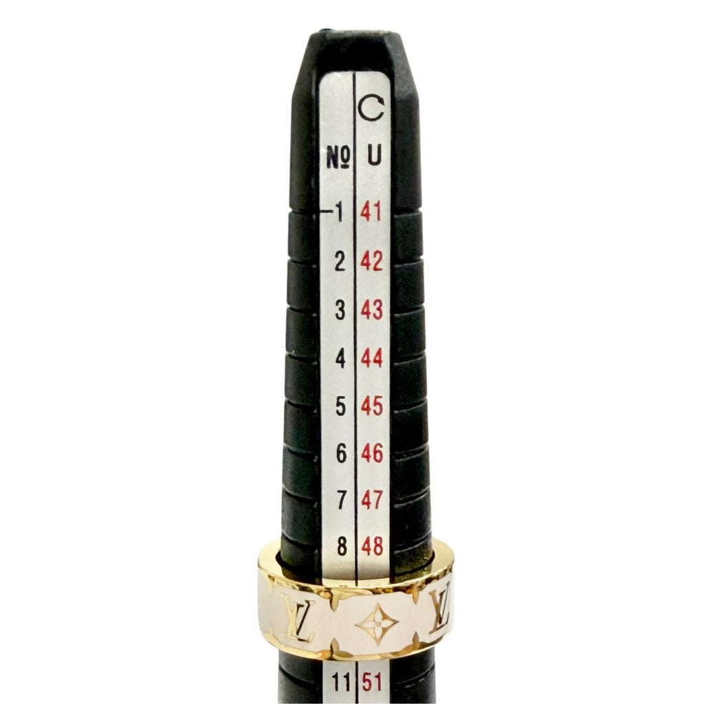Louis Vuitton Flight Mode Ring Nano Glam Enamel Blanc Monogram Flower — view 6