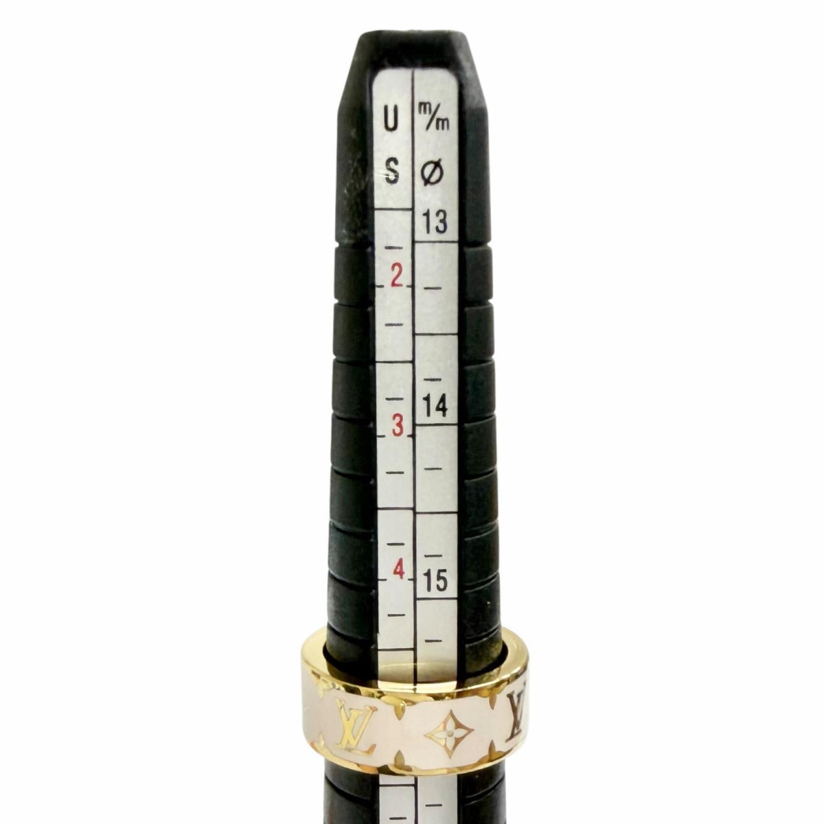 Louis Vuitton Flight Mode Ring Nano Glam Enamel Blanc Monogram Flower — view 7