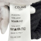 Celine Wool 100% C Logo Knit Cap Beanie Black White Hat — view 8