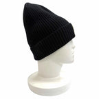 Celine Wool 100% C Logo Knit Cap Beanie Black White Hat — view 3