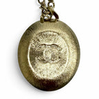 Chanel CC Logo Rhinestone Chain Pendant Gold Black — view 3