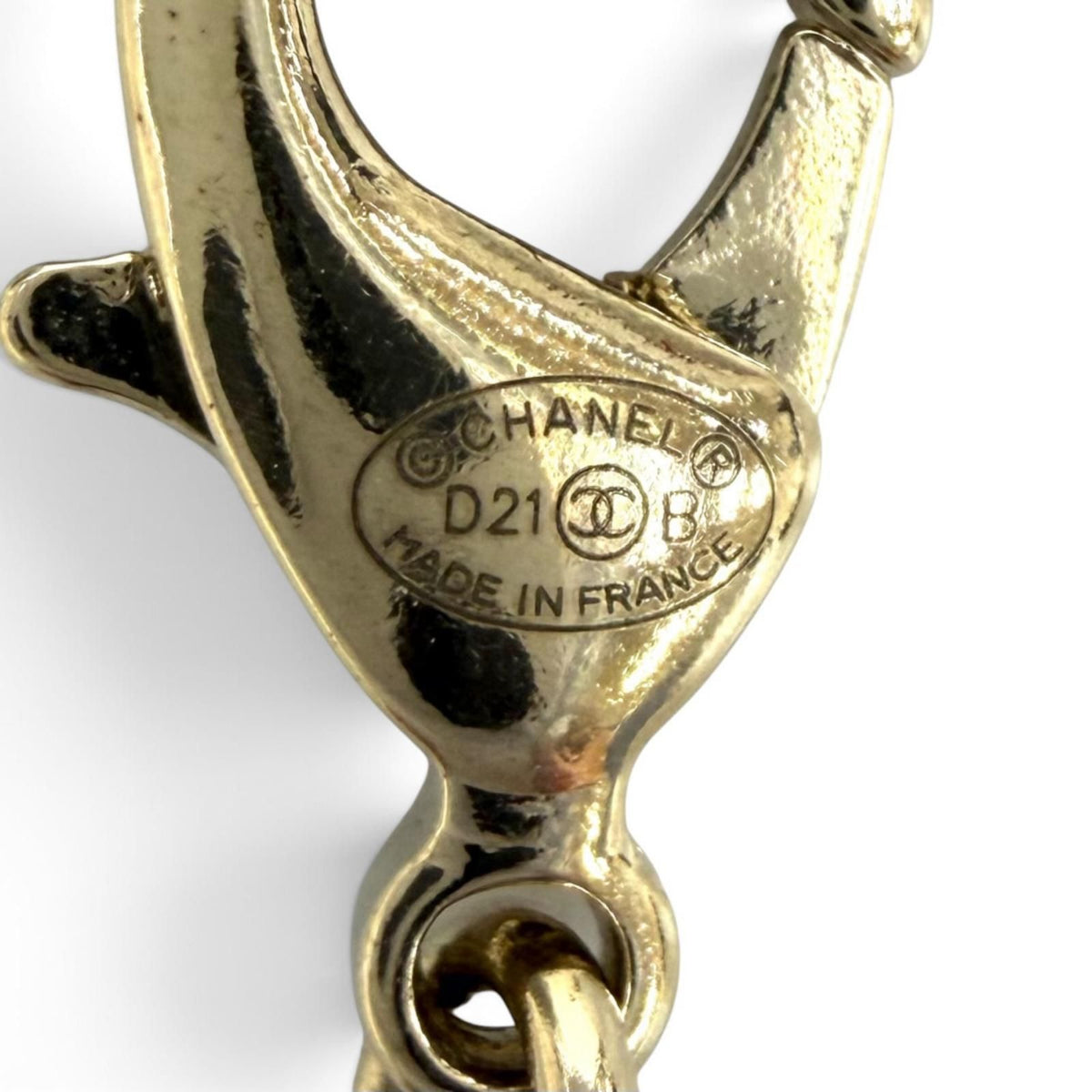 Chanel CC Logo Rhinestone Chain Pendant Gold Black — view 8