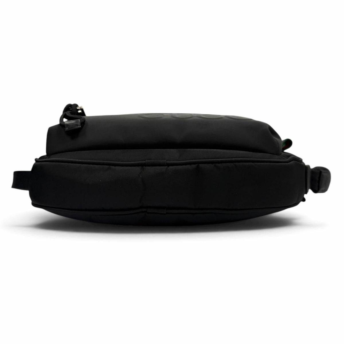 Gucci Web Line Nylon Leather Embossed Logo Shoulder Bag Black — view 5