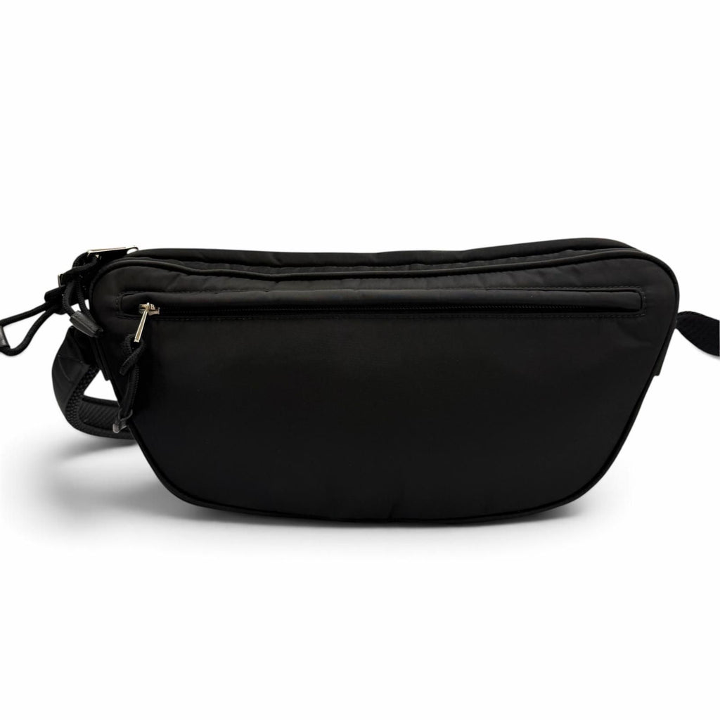 Gucci Web Line Nylon Leather Embossed Logo Shoulder Bag Black — view 3