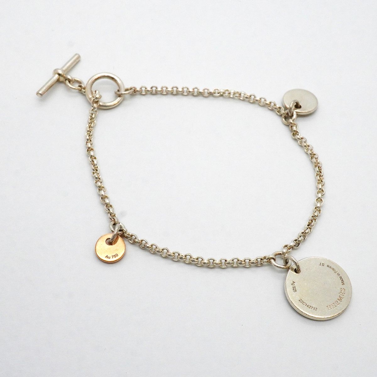 Hermes Bracelet Ex-Libris PM 18k Pink Gold 925 Sterling Silver — view 2
