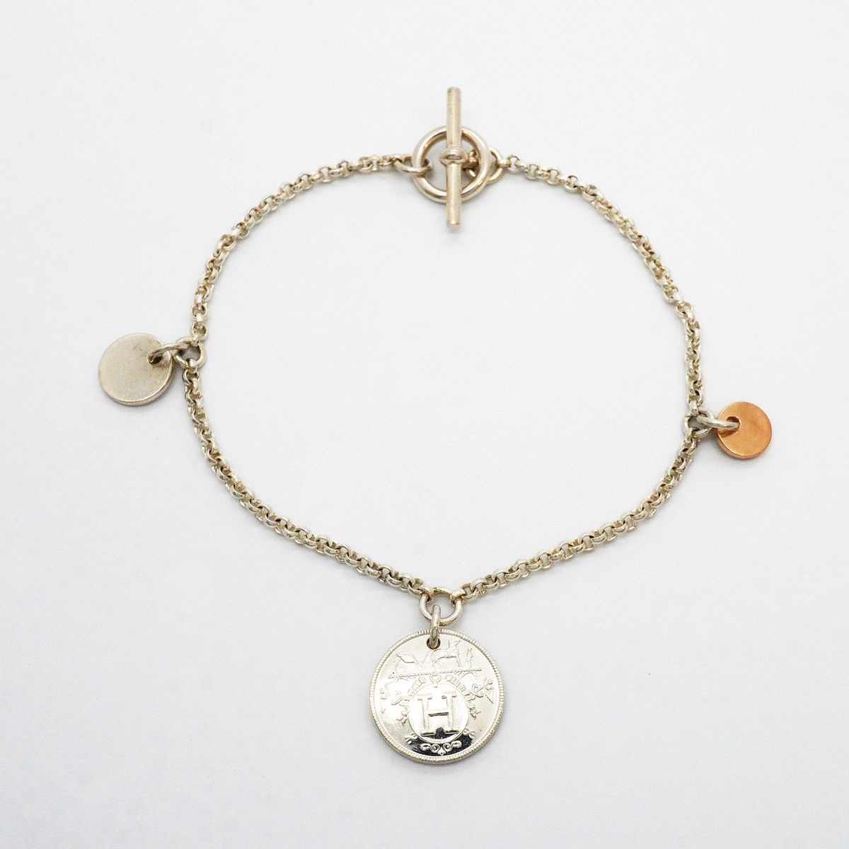 Hermes Bracelet Ex-Libris PM 18k Pink Gold 925 Sterling Silver — view 3