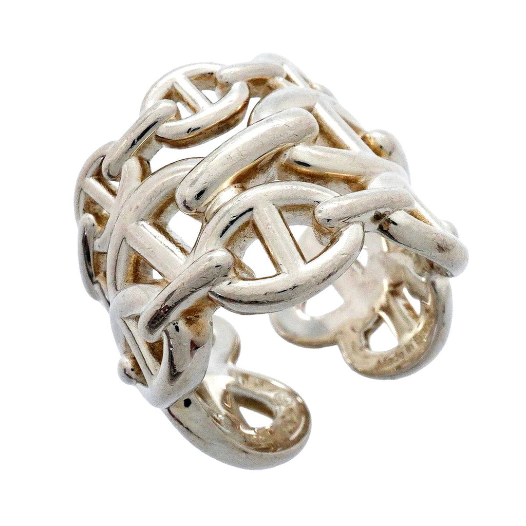 Hermes Ring Enchainee Chaine D'ancre 925 Sterling Silver