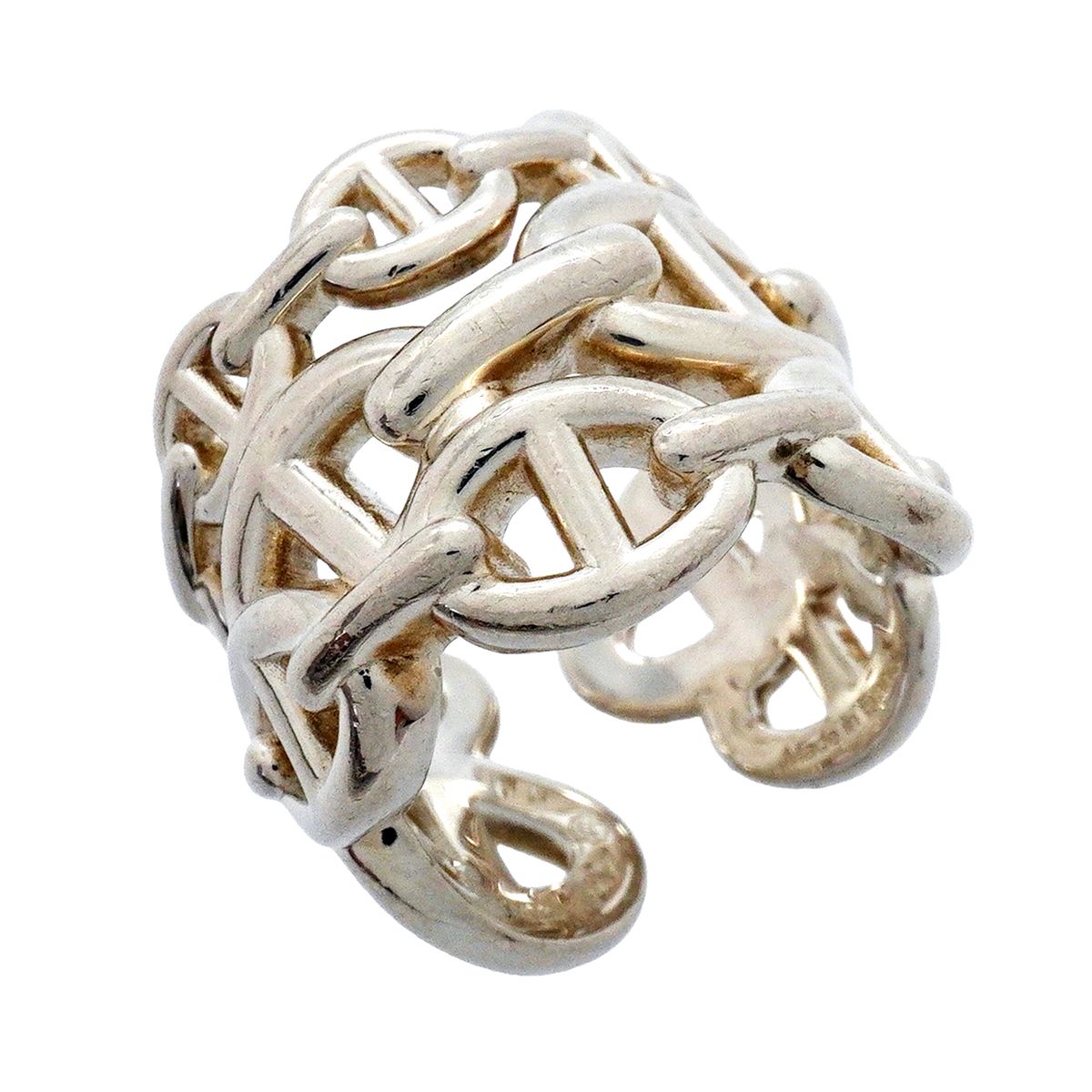 Hermes Ring Enchainee Chaine D'ancre 925 Sterling Silver