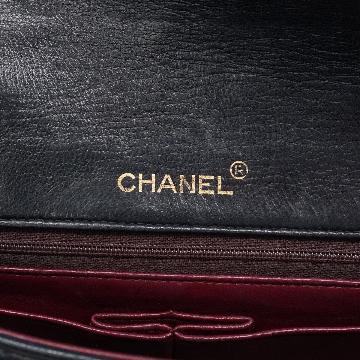 Chanel Shoulder Bag Quilted Lambskin Navy Gold — view 5