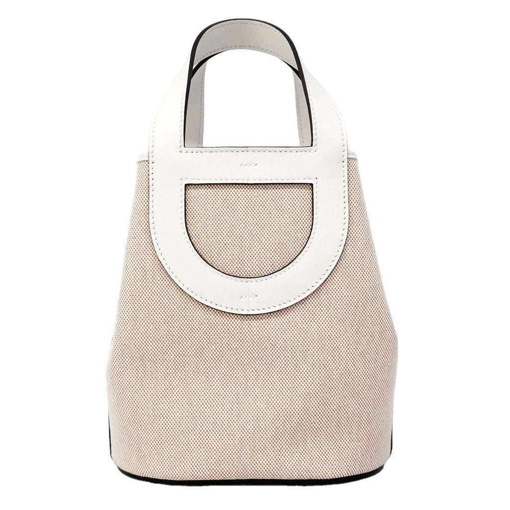 Hermes Handbag in the Loop 18 Toile H New White Silver — view 7