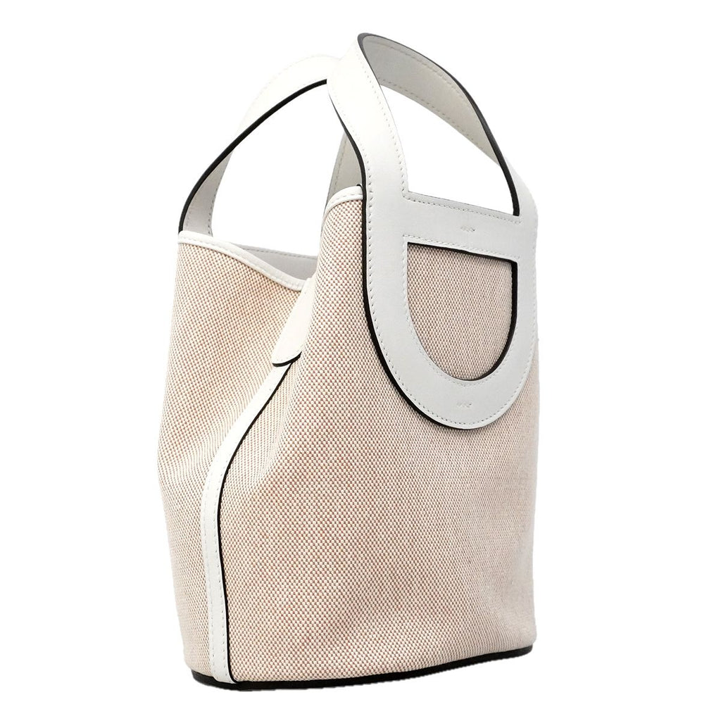 Hermes Handbag in the Loop 18 Toile H New White Silver — view 2