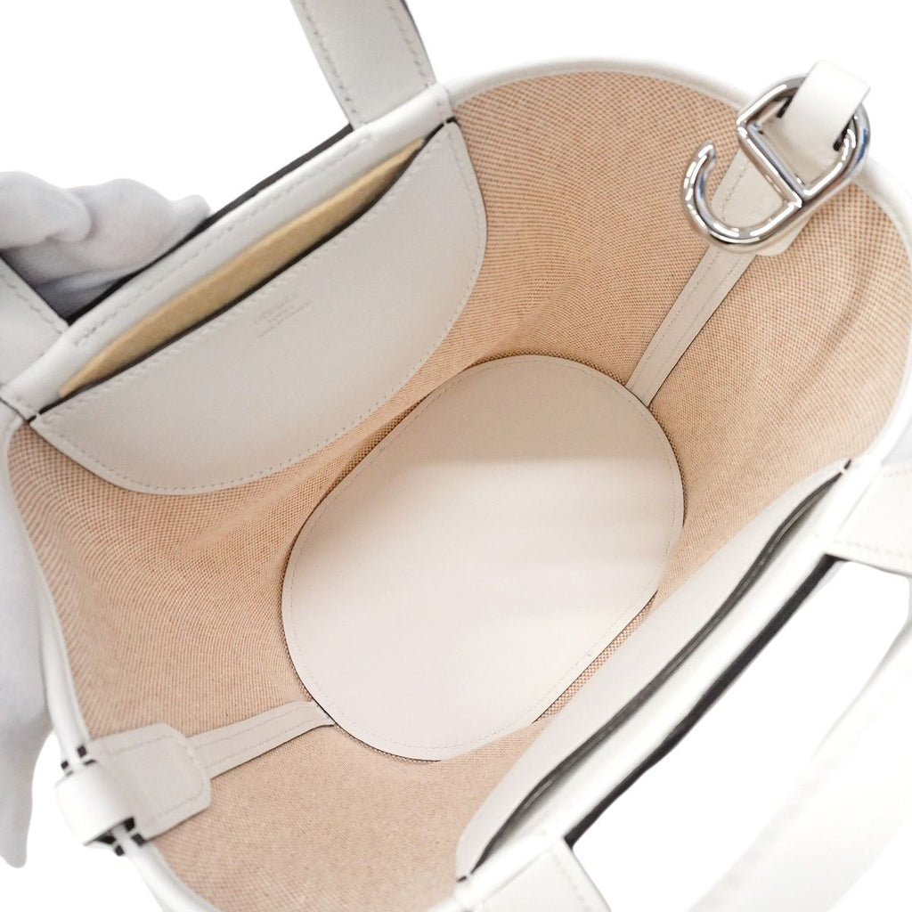 Hermes Handbag in the Loop 18 Toile H New White Silver — view 4