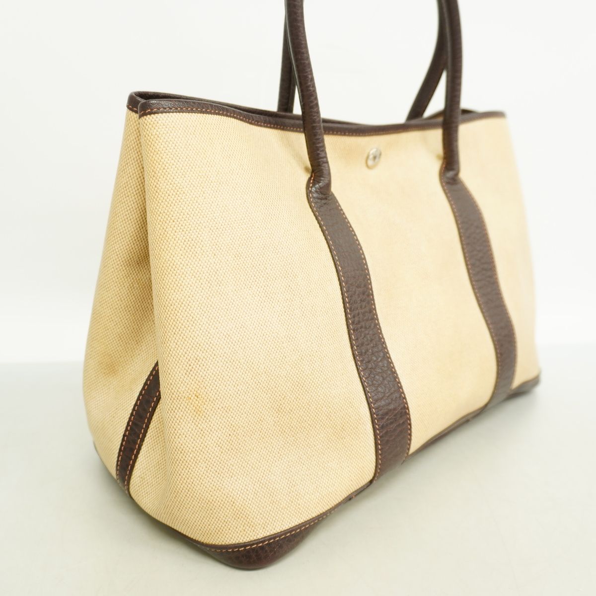 Hermes Tote Bag Garden Party PM Toile H Brown Silver — view 2