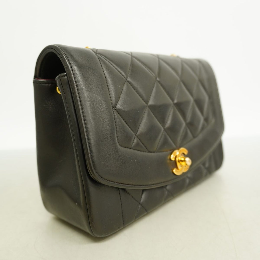 Chanel Shoulder Bag Diana Lambskin Black Gold — view 2