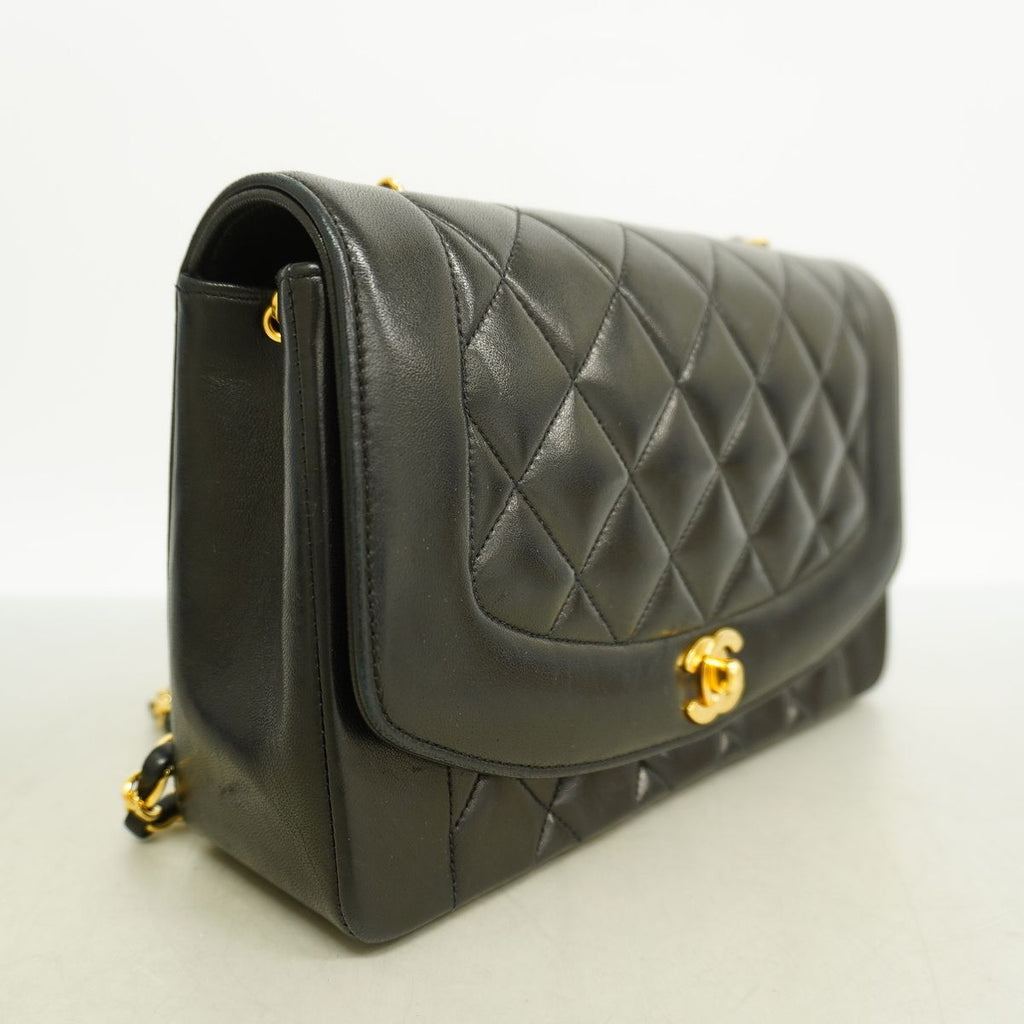 Chanel Shoulder Bag Diana Lambskin Black Gold — view 2
