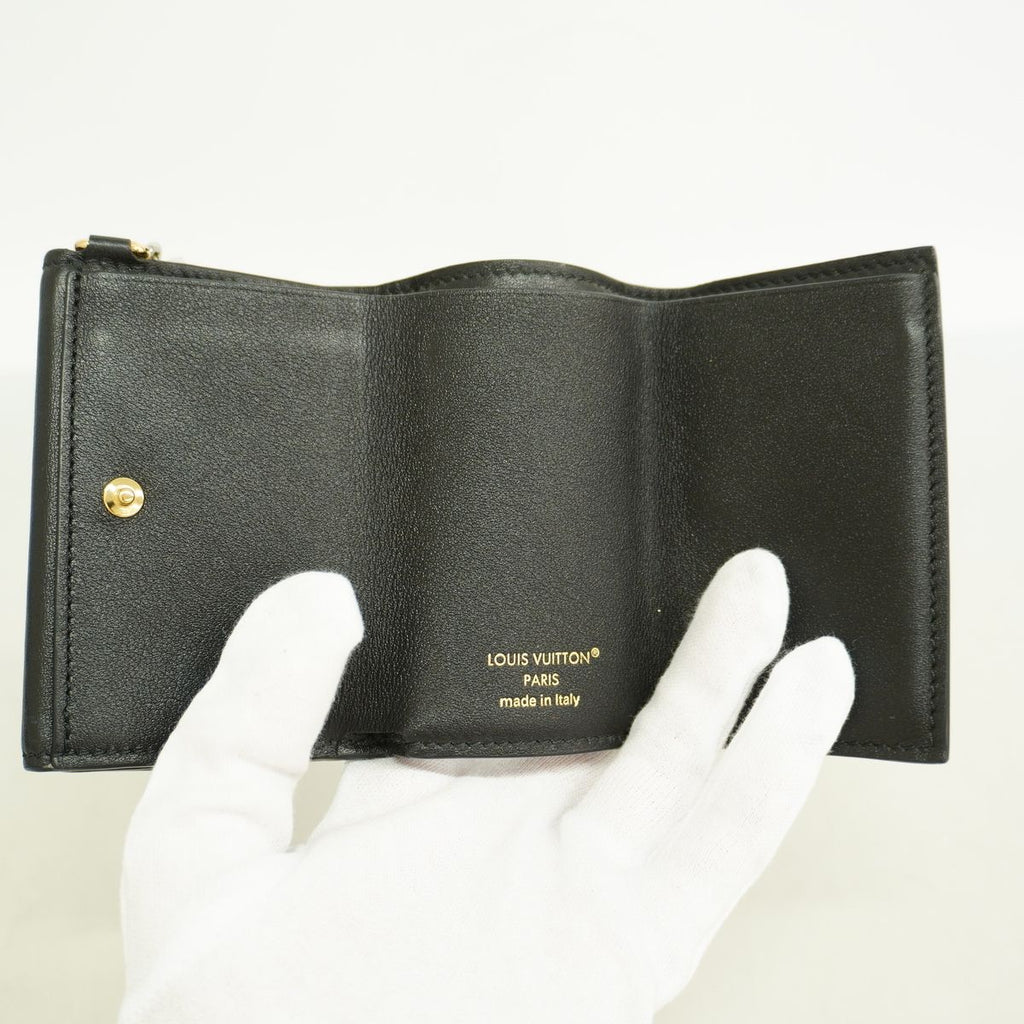 Louis Vuitton Trifold Wallet LV Blue M Mini M Black — view 3