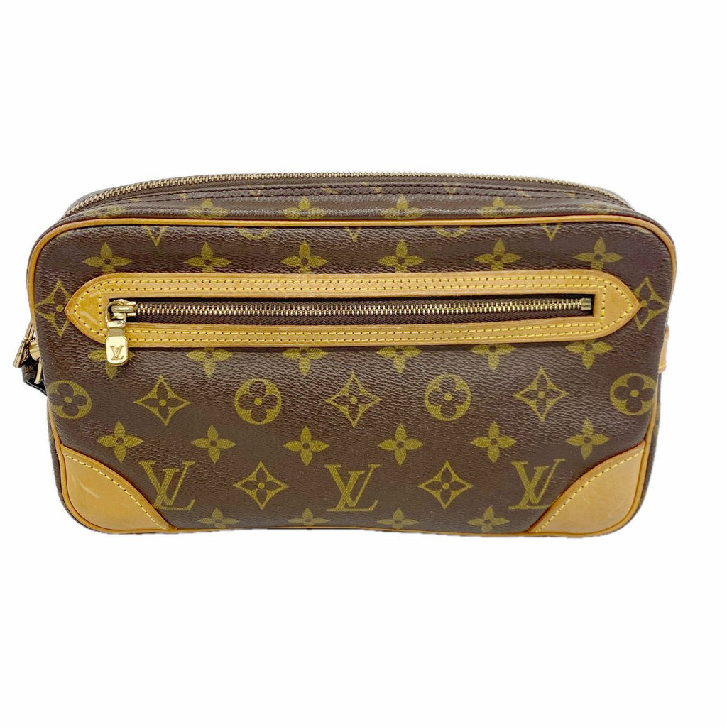 Louis Vuitton Clutch Monogram Marly Dragonne GM Brown