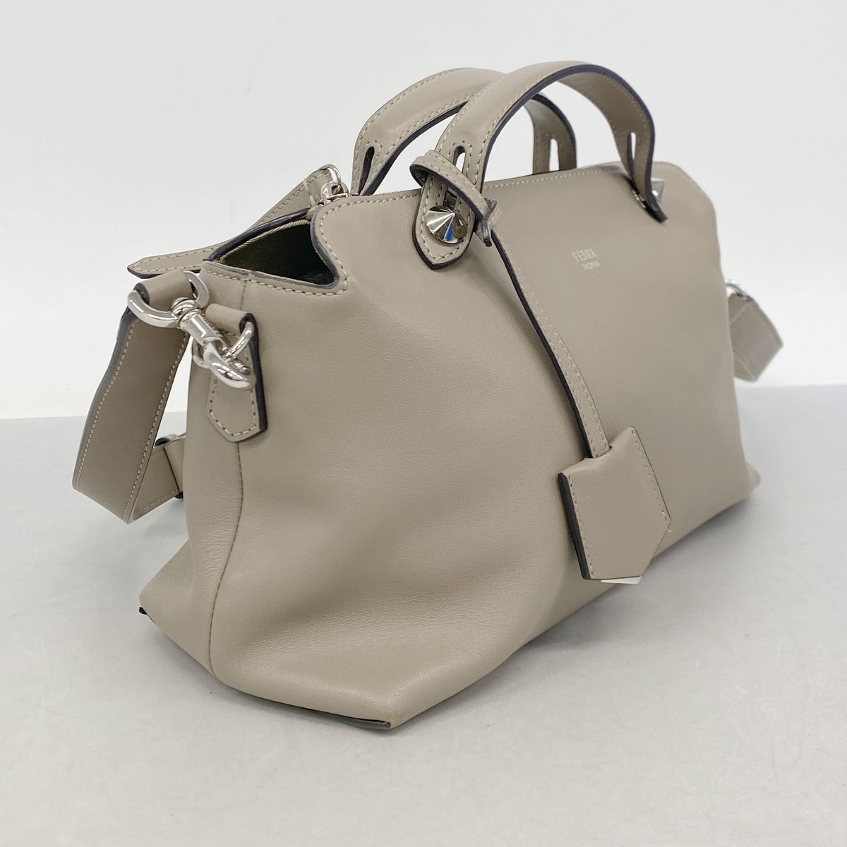 Fendi Handbag by the Way Leather Beige Silver 2-Way Bag — view 2