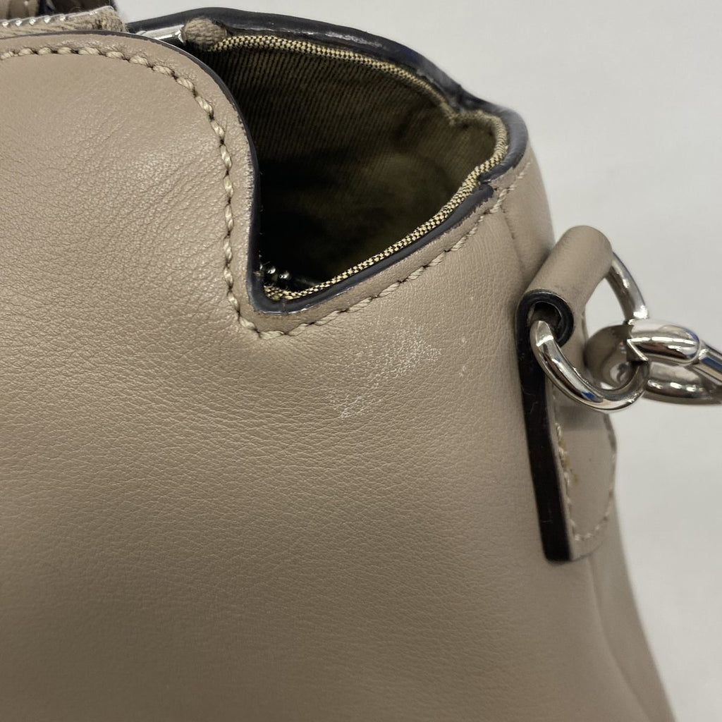 Fendi Handbag by the Way Leather Beige Silver 2-Way Bag — view 7