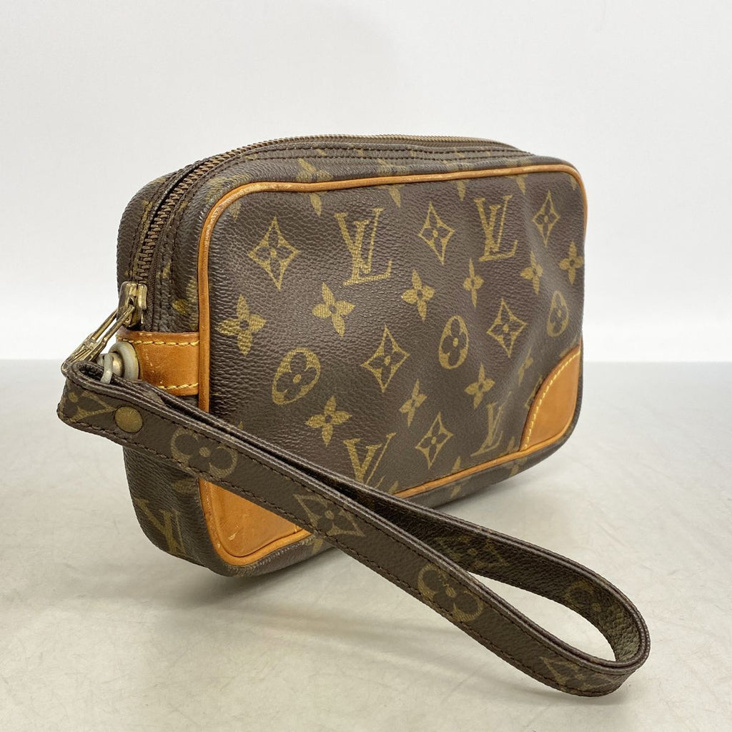 Louis Vuitton Clutch Monogram Marly Dragonne PM Brown — view 2
