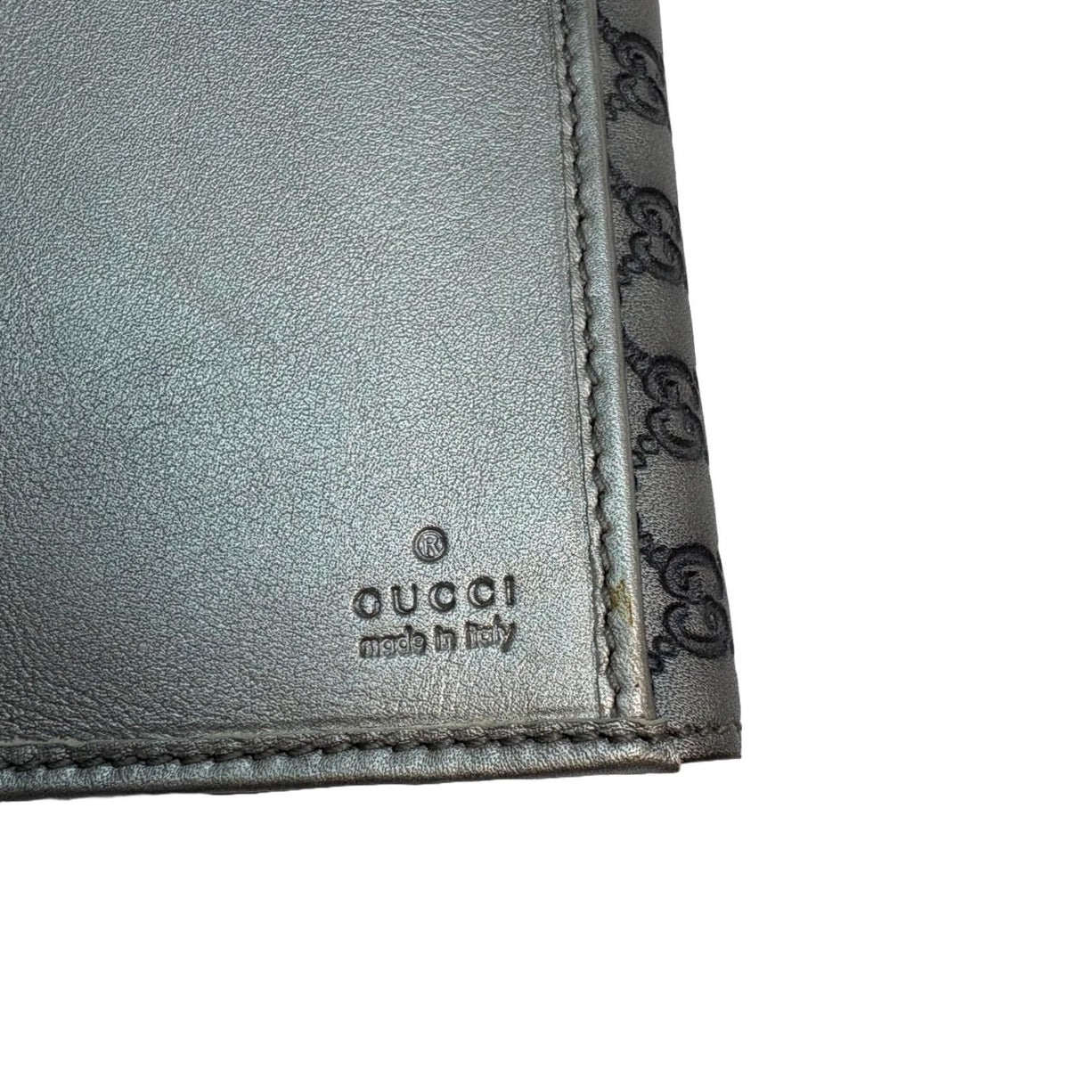 Gucci Lovely Heart Micro Guccissima Snap Wallet Silver Calfskin — view 6
