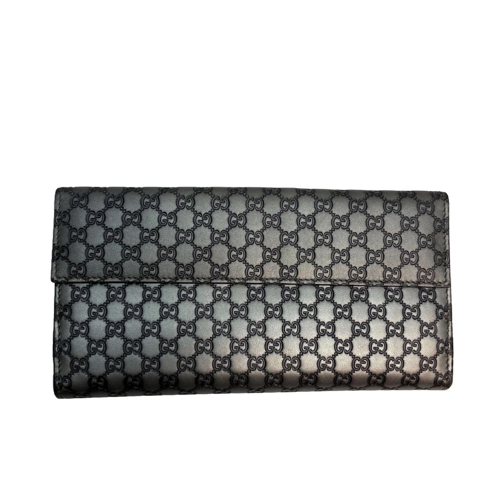 Gucci Lovely Heart Micro Guccissima Snap Wallet Silver Calfskin — view 2