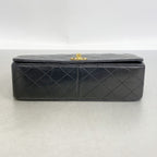 Chanel Shoulder Bag Quilted Lambskin Black Gold — view 3