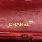 Chanel Shoulder Bag Mini Quilted Lambskin Red Gold — view 5