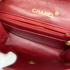 Chanel Shoulder Bag Mini Quilted Lambskin Red Gold — view 4