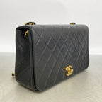 Chanel Shoulder Bag Quilted Lambskin Black Gold — view 2