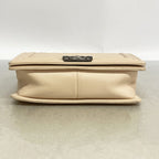 Chanel Shoulder Bag Boy Chevron Caviar Leather Beige Silver — view 3