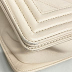 Chanel Shoulder Bag Boy Chevron Caviar Leather Beige Silver — view 6
