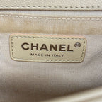 Chanel Shoulder Bag Boy Chevron Caviar Leather Beige Silver — view 5