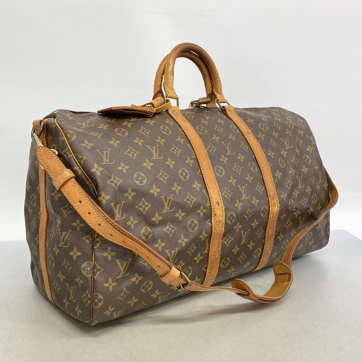 Louis Vuitton Boston Bag Monogram Keepall Bandouliere 55 Brown — view 2