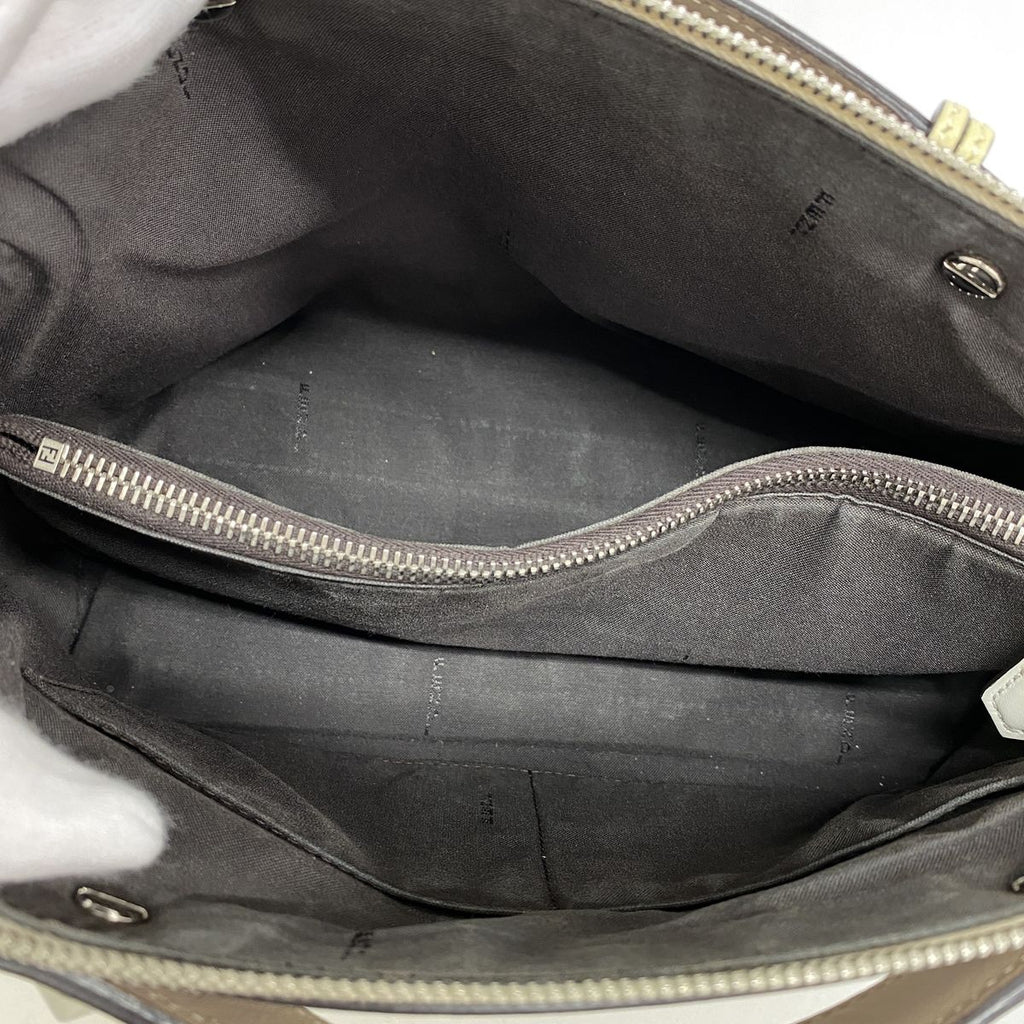 Fendi Handbag by the Way Leather Beige White Silver 2-Way Bag — view 4