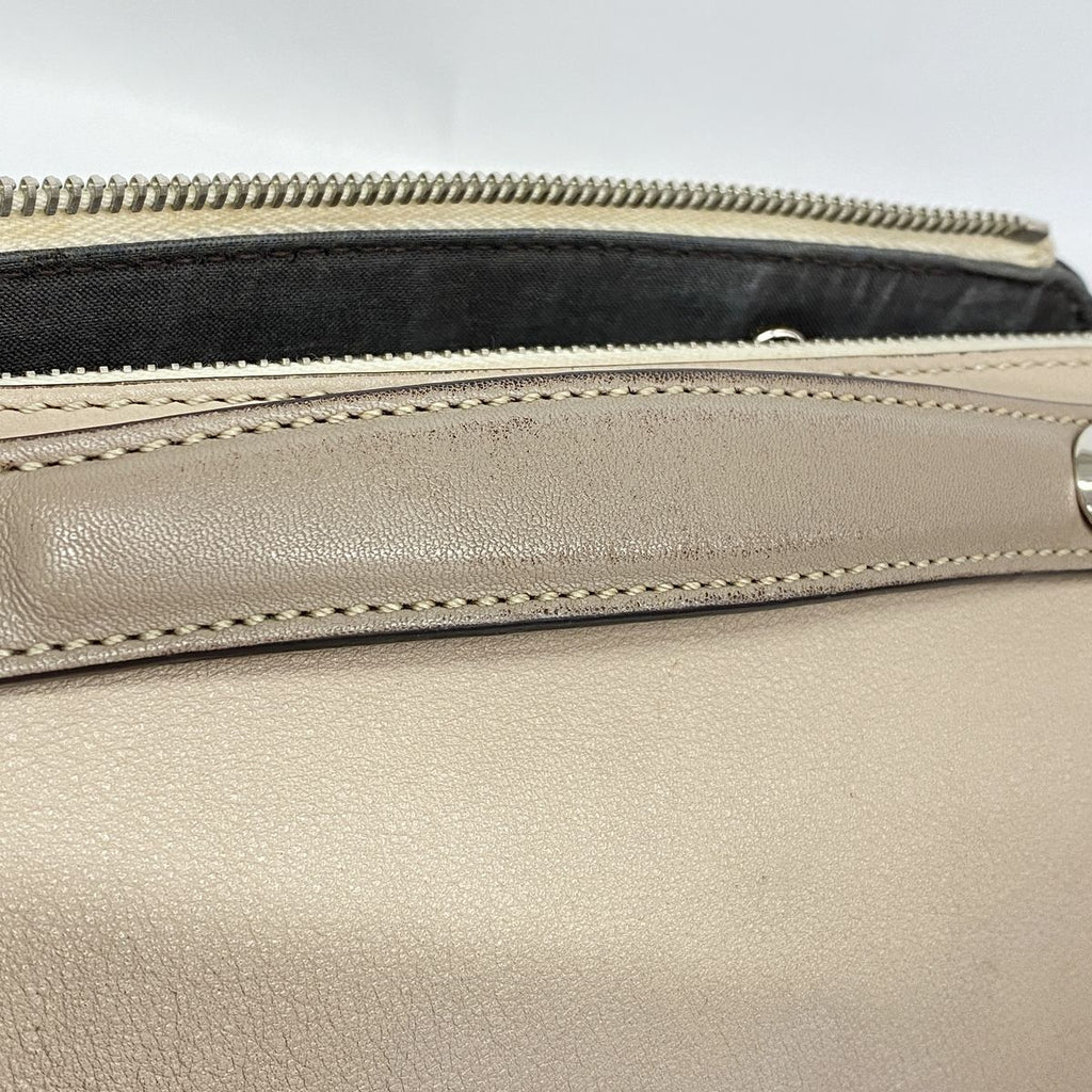 Fendi Handbag by the Way Leather Beige White Silver 2-Way Bag — view 8
