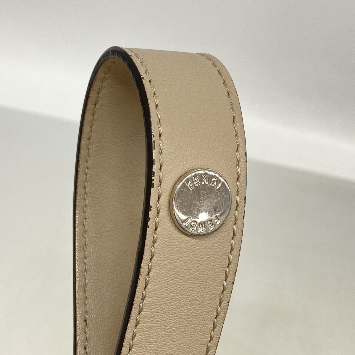 Fendi Handbag by the Way Leather Beige White Silver 2-Way Bag — view 7