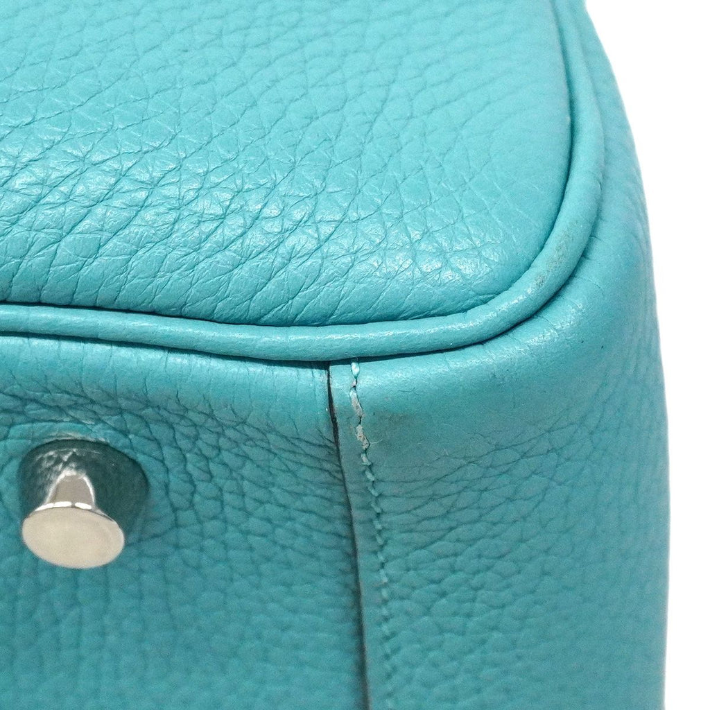 Hermes Handbag Lindy 30 Taurillon Clemence Blue Sun Seal Silver 2-Way Bag — view 6