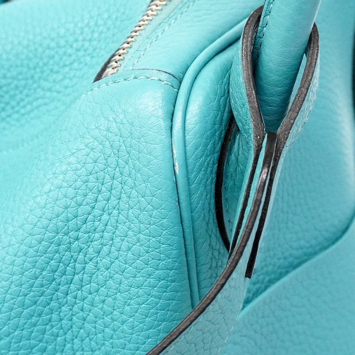 Hermes Handbag Lindy 30 Taurillon Clemence Blue Sun Seal Silver 2-Way Bag — view 8