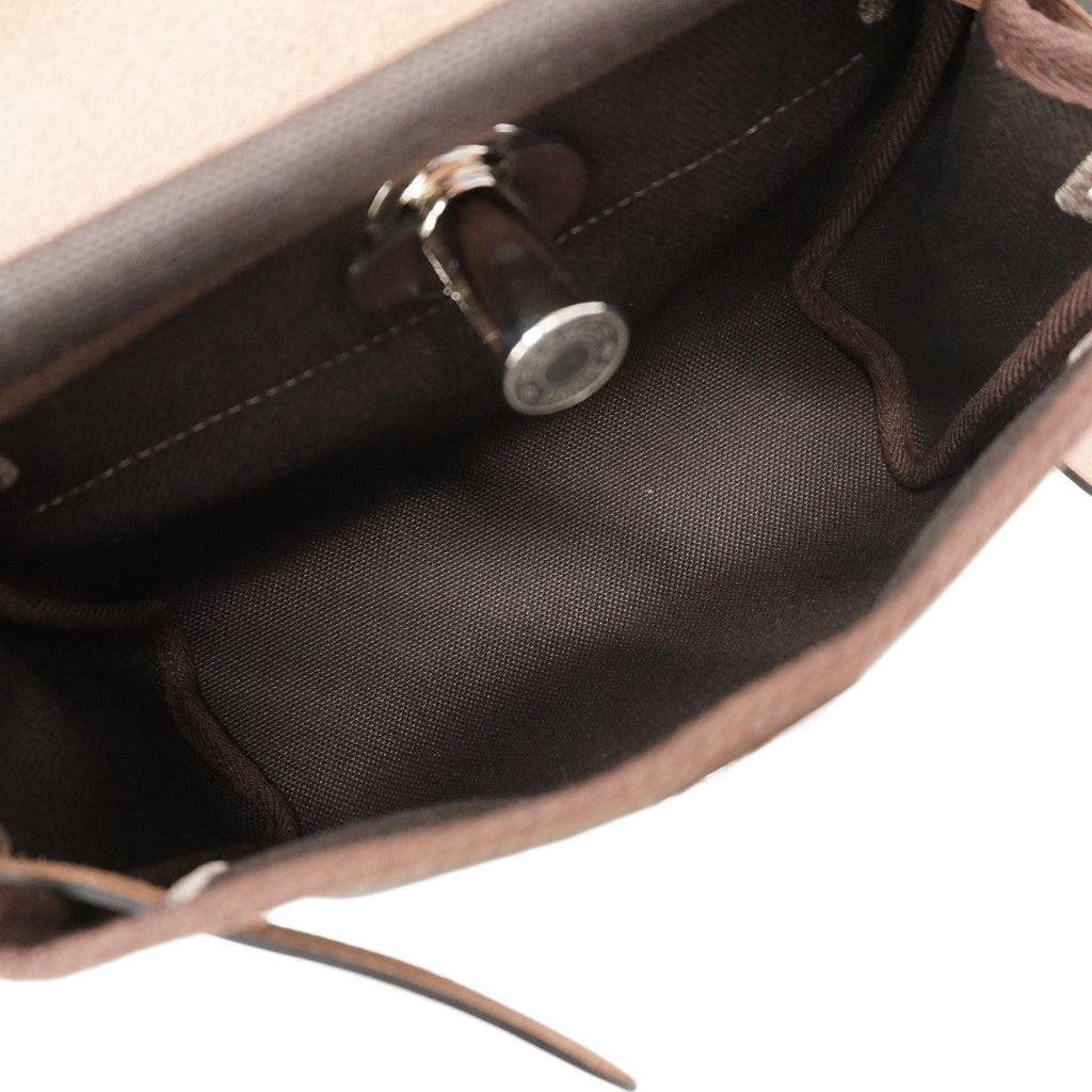 Hermes Shoulder Bag Herbag Zip Mini Toile Military Ebene Silver — view 4