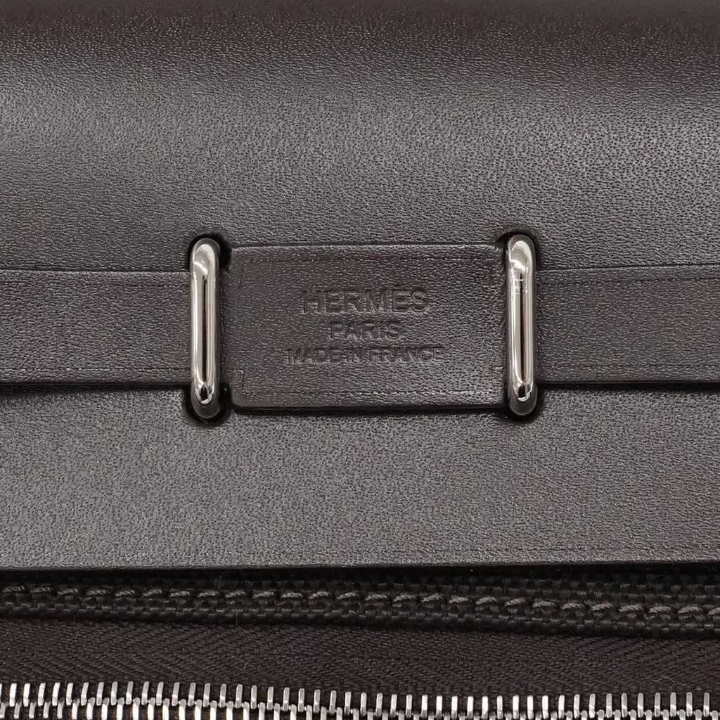 Hermes Shoulder Bag Herbag Zip Mini Toile Military Ebene Silver — view 5