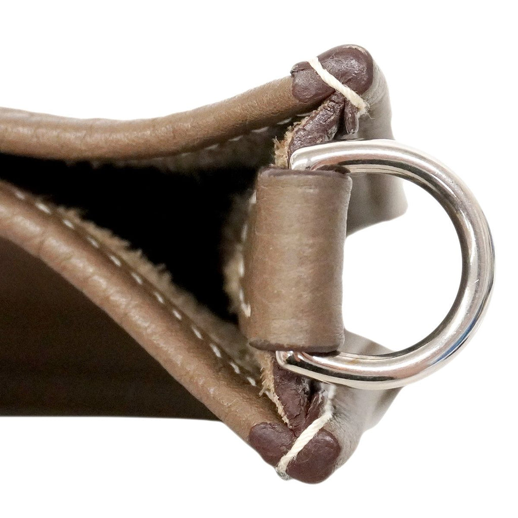 Hermes Shoulder Bag Evelyne TPM Taurillon Clemence Etoupe Silver — view 7
